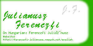 julianusz ferenczfi business card